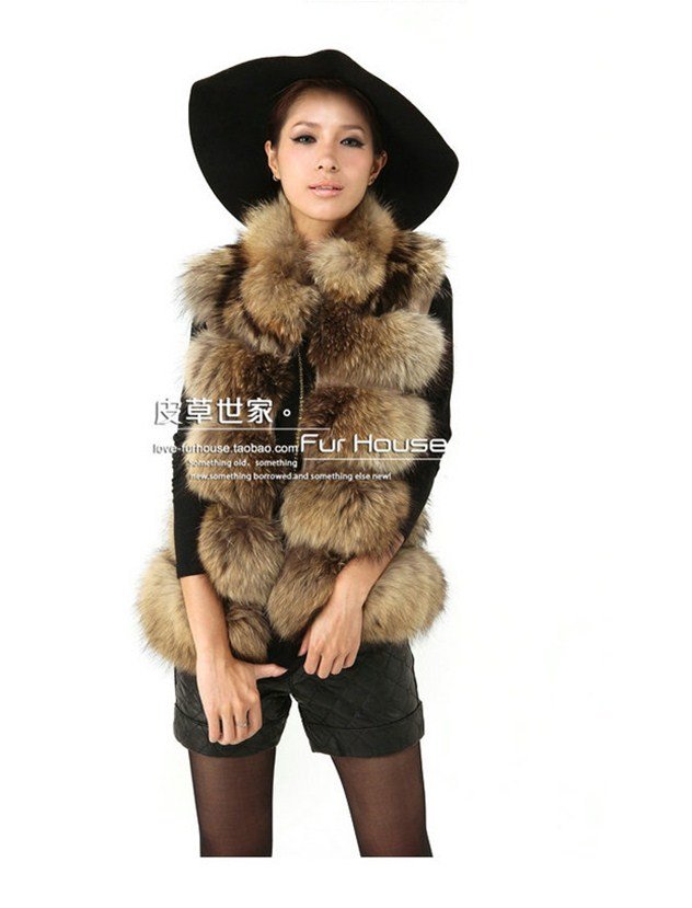 Warm Christmas Gift! New Arrival women Raccoon Hair coat+Fashion+Free Shipping!