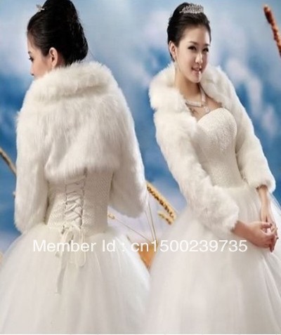 Warm Faux Fur Wedding Bridal Wrap Shawl Stole Tippet Jacket Coat