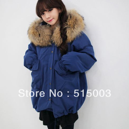 Warm red blue with a hood outerwear wadded jacket cotton-padded jacket deerskin fleece berber fleece