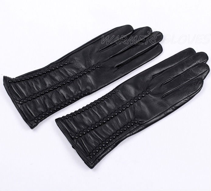 Warmen Free shipping 2012 Women's lambskin Genuine Leather Winter Gloves