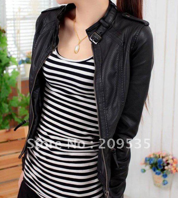 Washable Leather women's jacket PU jacket winter coat Free shipping L185