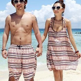 Waste-absorbing 2012 lovers male quick-drying swimwear fabric lovers beach pants shorts beach dress