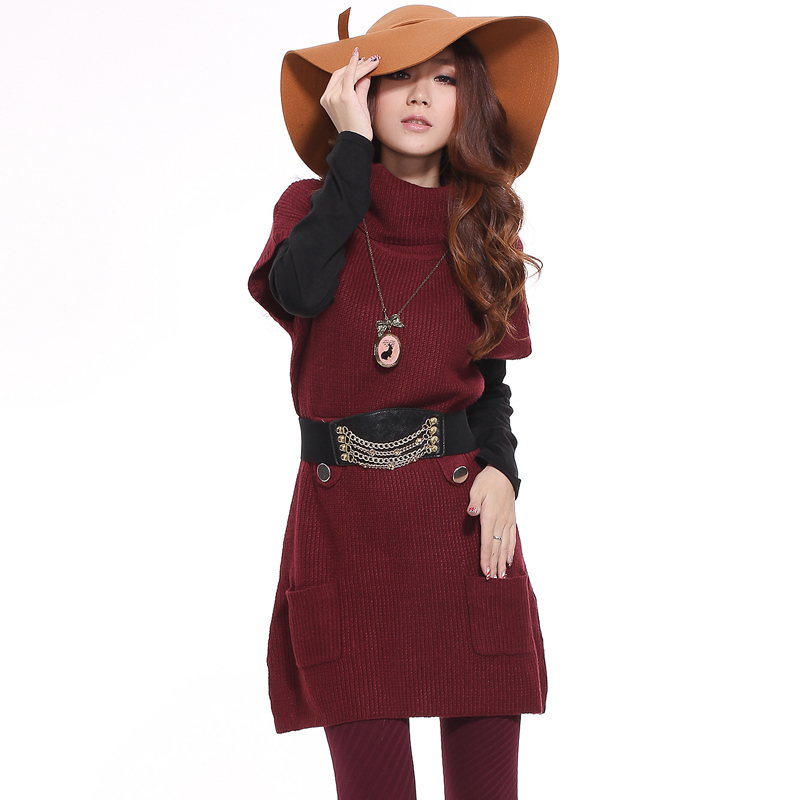 Water 2012 autumn and winter slim basic thermal medium-long sweater outerwear female