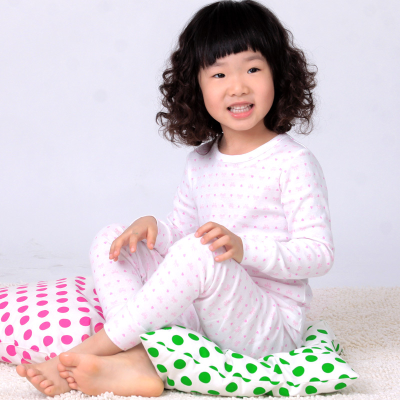 Water clothing female child autumn and winter 100% cotton thermal underwear ancqc204