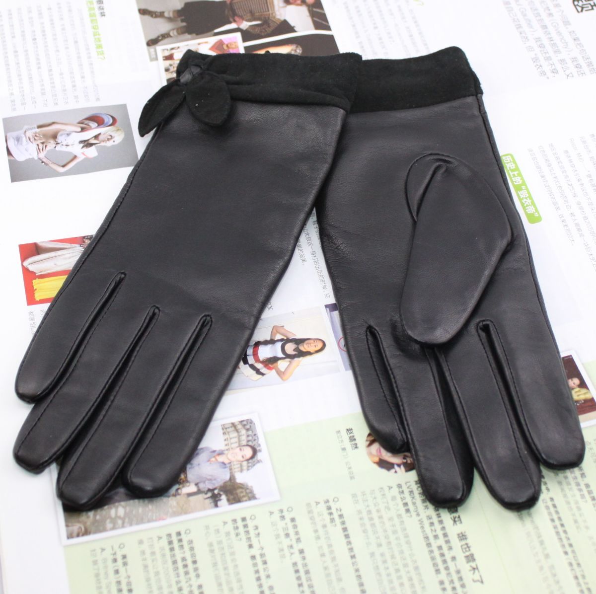 Water genuine leather gloves winter women's thermal sheepskin gloves thick