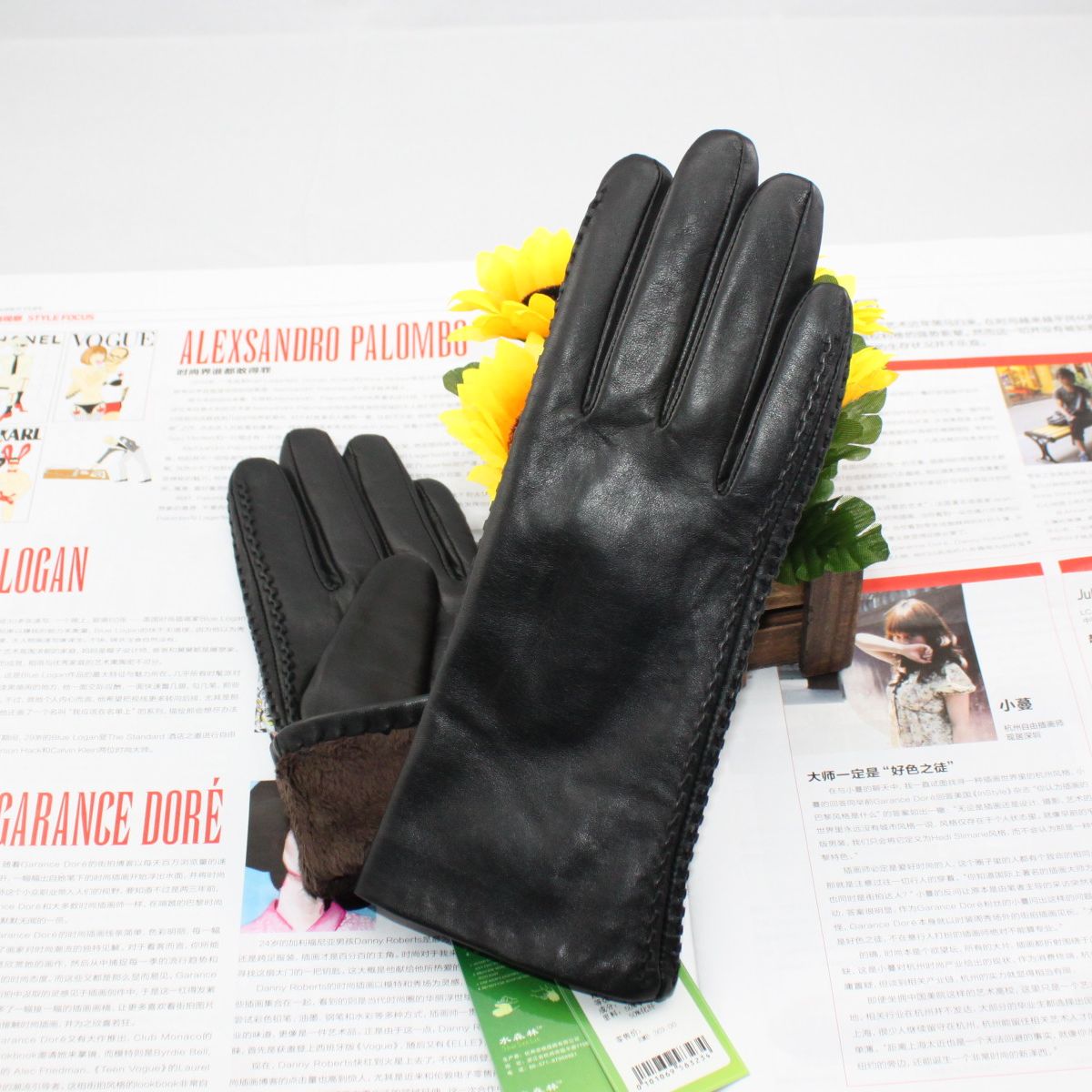 Water genuine leather gloves winter women's thermal sheepskin gloves thick commercial gloves gift