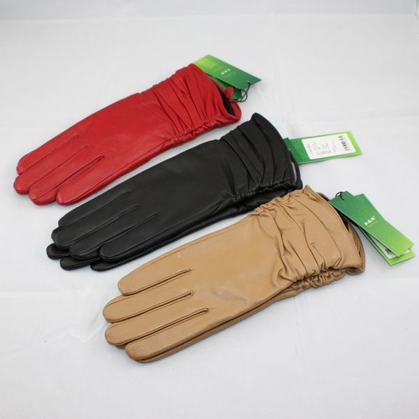 Water sheepskin women's genuine leather gloves thermal warm gloves