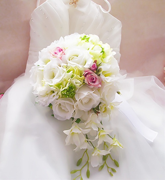 Waterfall Style Hand Bridal Wedding Bouquet(12022409)