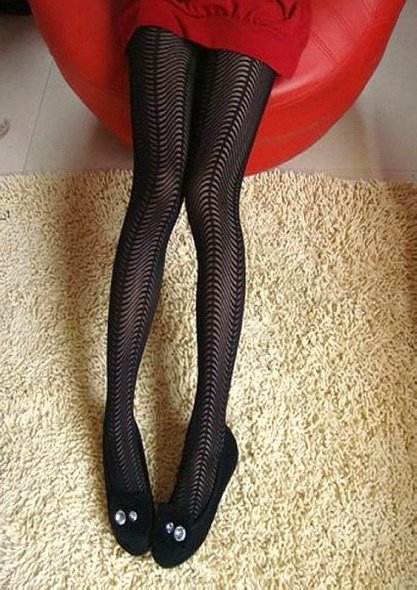 Wave is very personalized black through the meat fashion sexy pantyhose