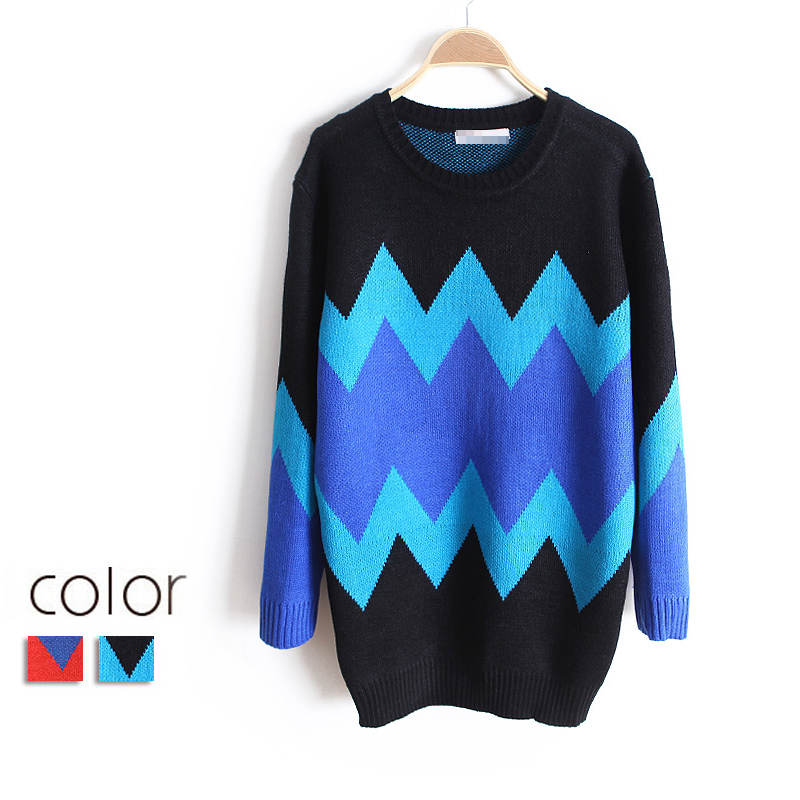 Wavingness 2013 formal fashion print pullover knitted sweater wx1278 free shipping