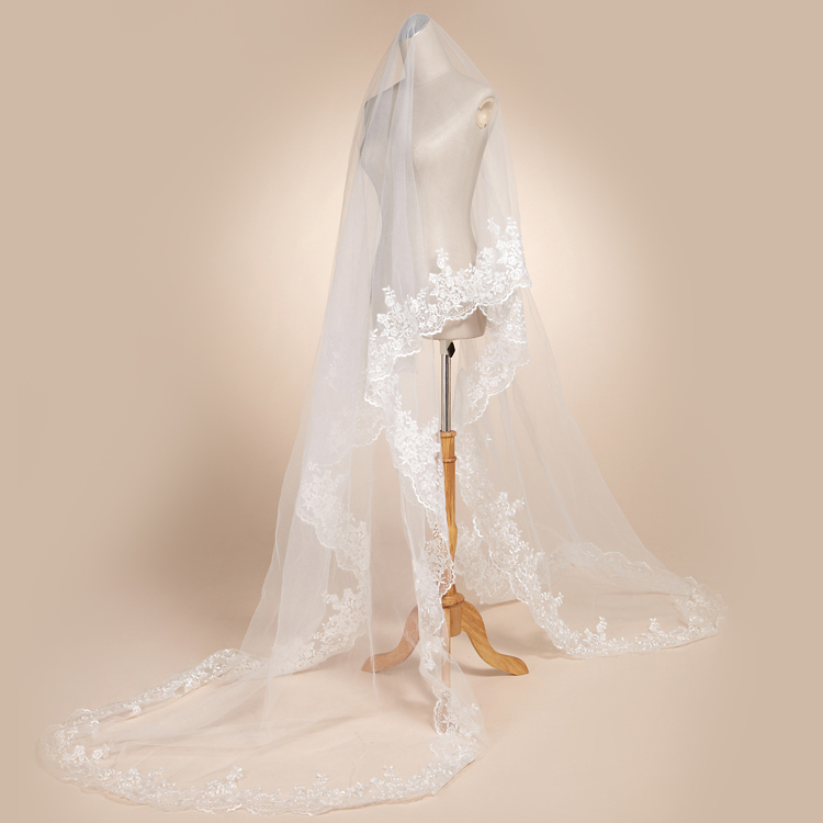 Wedding accessories 3 meters veil lace decoration bridal veil train 3 meters