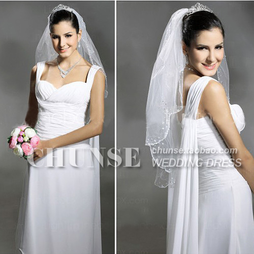 Wedding accessories bridal veil handmade bead soft network wedding dress veil