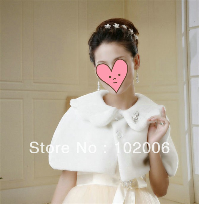 Wedding Accessories for Brides Bridal winter Jacket JA036 free shipping