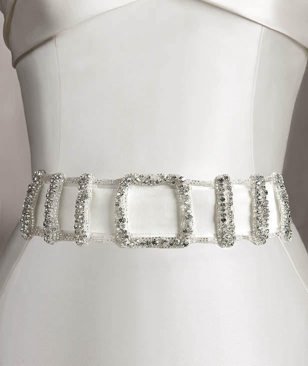 Wedding Accessories hand made bridal Waistband with beaded pattern crystal wedding belt
