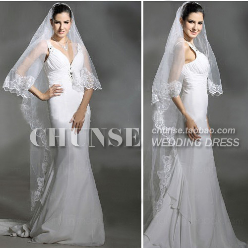 Wedding  accessories star three meters ultra long embroidery lace wedding dress the bride wedding dress veil train veil