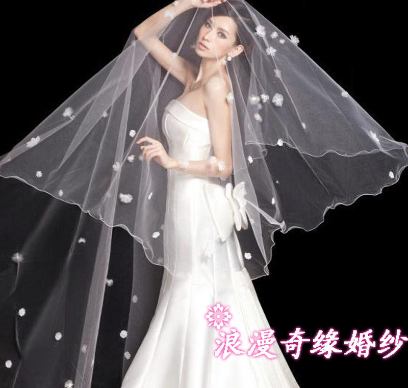 Wedding accessories veils super beautiful lace veil 3 meters Super Deluxe veil