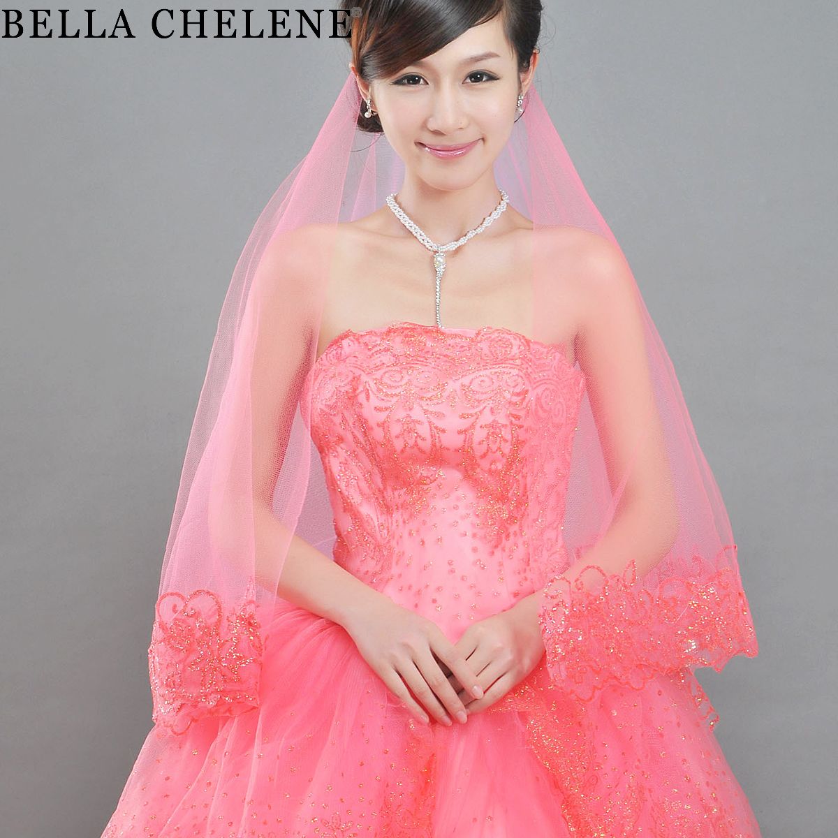 Wedding accessories watermelon red wedding dress veil married bridal veil belly dance veil ts09