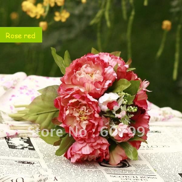 wedding Bridal Bouquet ,artificial wedding bouquet ,10 heads Peony home decoration silk flowers,multiple colours