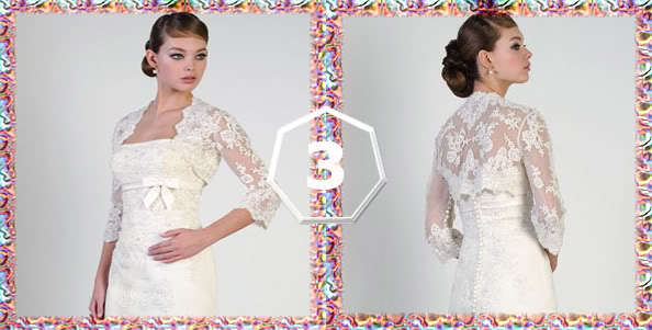 Wedding Bridal Long/Half Sleeve Beaded Lace Jacket/ Bolero/ Shrug/Coat 2013
