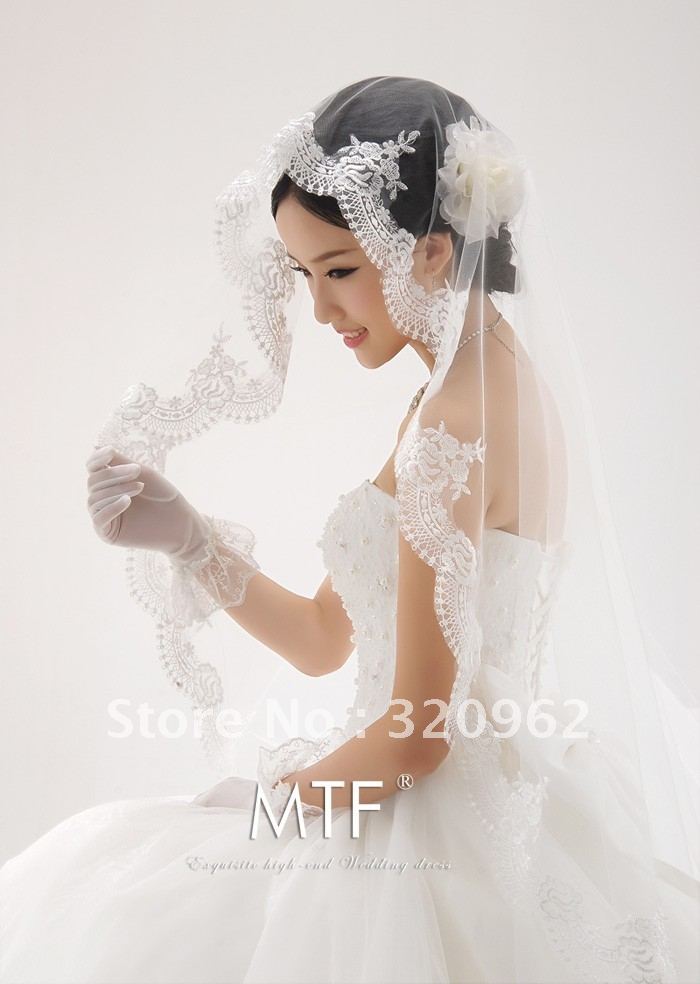 Wedding dress 2011 bride lace veil 3 meters ultra long quality veil p608