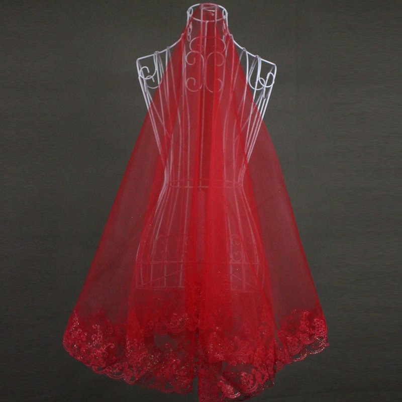 Wedding dress 2012 red bridal veil y12001
