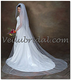 Wedding dress accessories double layer veil beige roll-up hem bridal hair accessory 2t37---3m