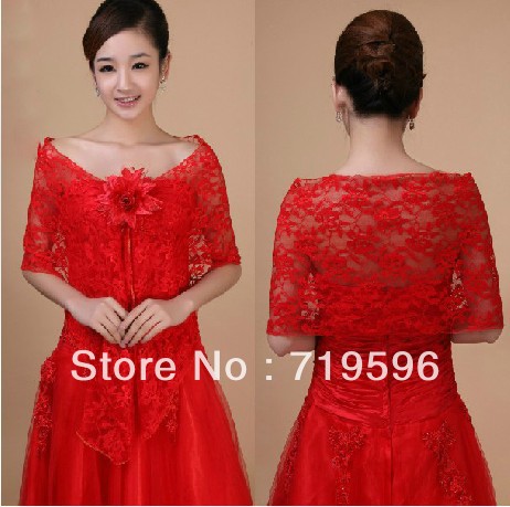 Wedding dress cheongsam shawls Spring and Autumn Period shall vest large red shawl shawl