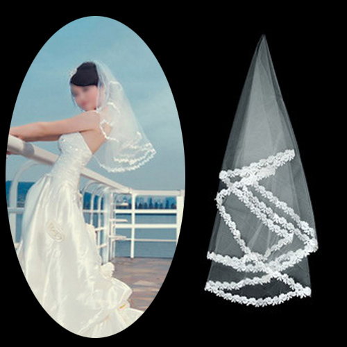 Wedding dress formal dress accessories honey the bride single tier small laciness veil wedding supplies hair accessory