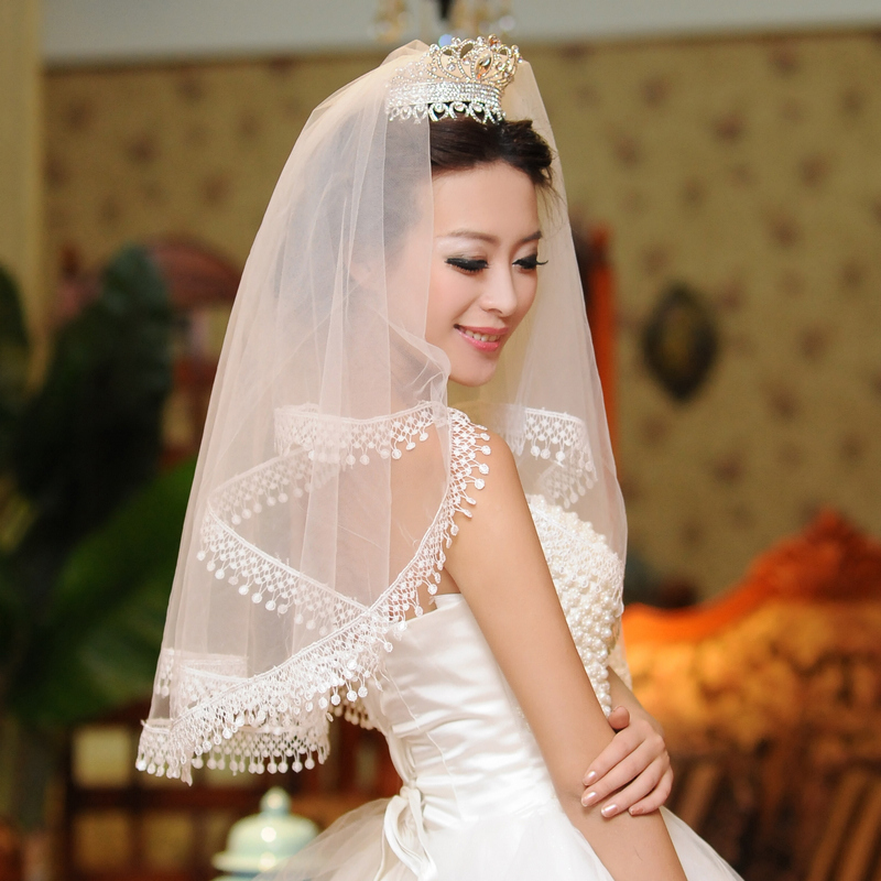 Wedding dress formal dress accessories long veil the bride accessories bridal veil marriage lace wedding accessories 42
