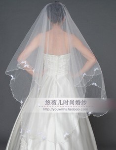 Wedding dress the bride wedding dress formal dress veil 3 meters pearl small bow ts004