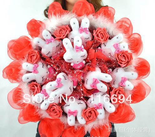 Wedding gifts cartoon bouquet dried flowers Valentine's Day creative gifts free shipping ZA421