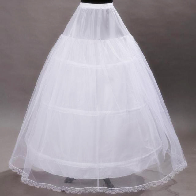 wedding gown high quality 3 steel ring two layer tulle crinoline petticoat bustle skirt