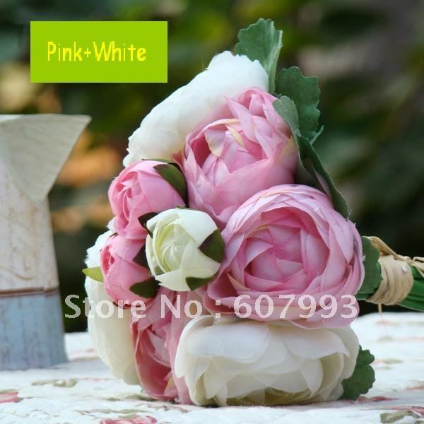 wedding party Bridal Bouquet ,Tea Rose artificial silk flower floral arranging design,Christmas home decoration,free shipping