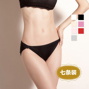 Week7with three golden panties100% silk underwear briefs seamless Shu Rou small