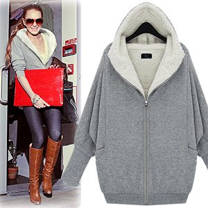 Western style Cotton long sleeve coat women's clothing fashion thickening zipper hoodies coat loose style snow wear Free shiping