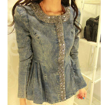 Western style Round neck Long-sleeved Beam Waist Long Sections Coat XC841160