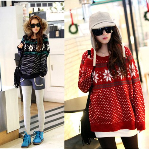 WF-0114 Free Shipping Fashion Womens Crew Neck Long Sleeve Sweater Jumper
