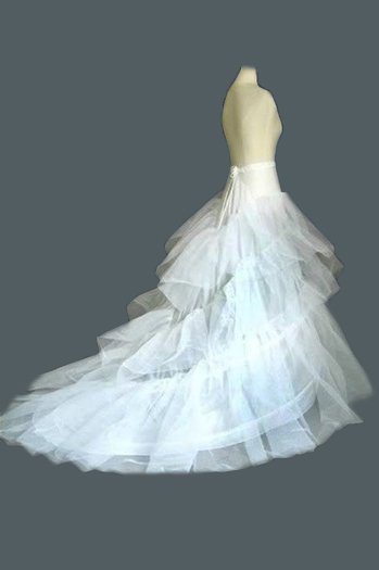 White  2 hoop Train Tail bridal wedding / Crinoline / Petticoat / Underskirt