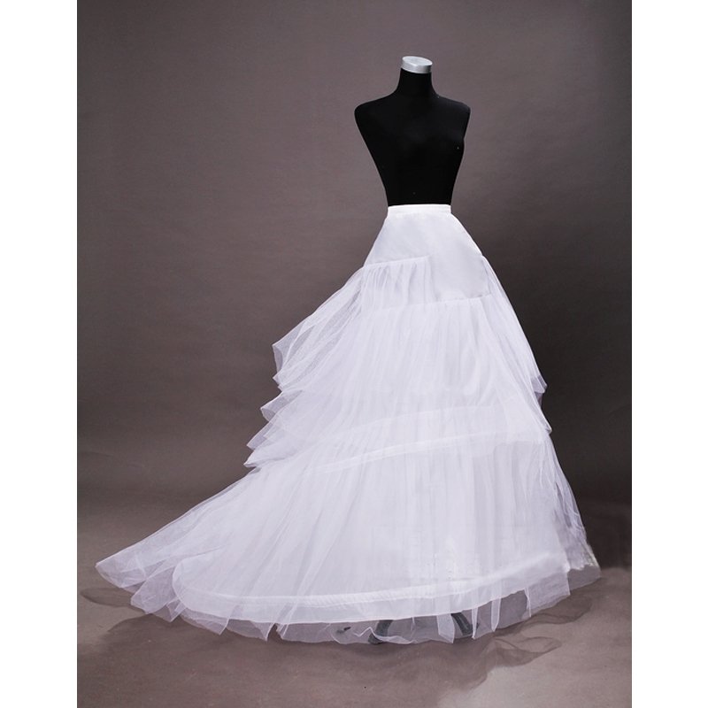 White 2-Hoops Train Wedding Dress/Gown Petticoat Crinoline Underskirt
