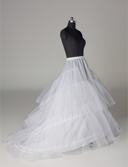 White 2-Hoops Train Wedding Dress/Gown Petticoat Crinoline Underskirt