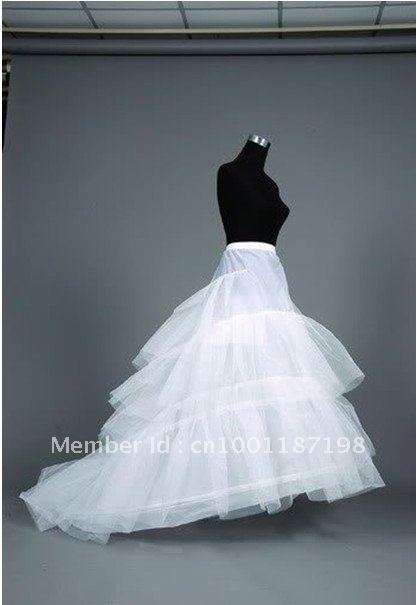 White 2-Hoops Train Wedding Dress/Gown Petticoat Crinoline Underskirt** Hot Sale
