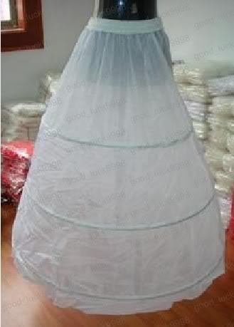 White 3-Hoop 1-Layer Wedding Dress Petticoat Underskirt