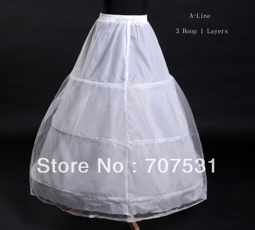 White 3 Hoop 1 Years Wedding Dress/Gown Petticoat Crinoline Underskirt Hot Sale