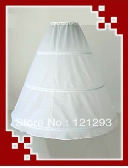 White 3-Hoop 1Layer Wedding Dress Petticoat Underskirt