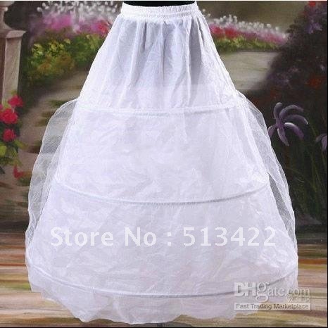 White 3 Hoop 2 layers Petticoat Slip Crinoline Underskirt Wedding Bridal Dress