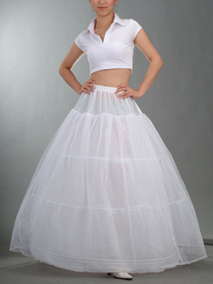 White 3-Hoop Wedding Bridal Gown Dress Petticoat Underskirt Crinoline Wedding Accessories