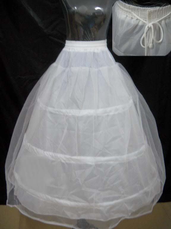 White 3 Hoop Wedding Dress Petticoat Underskirt crinoline
