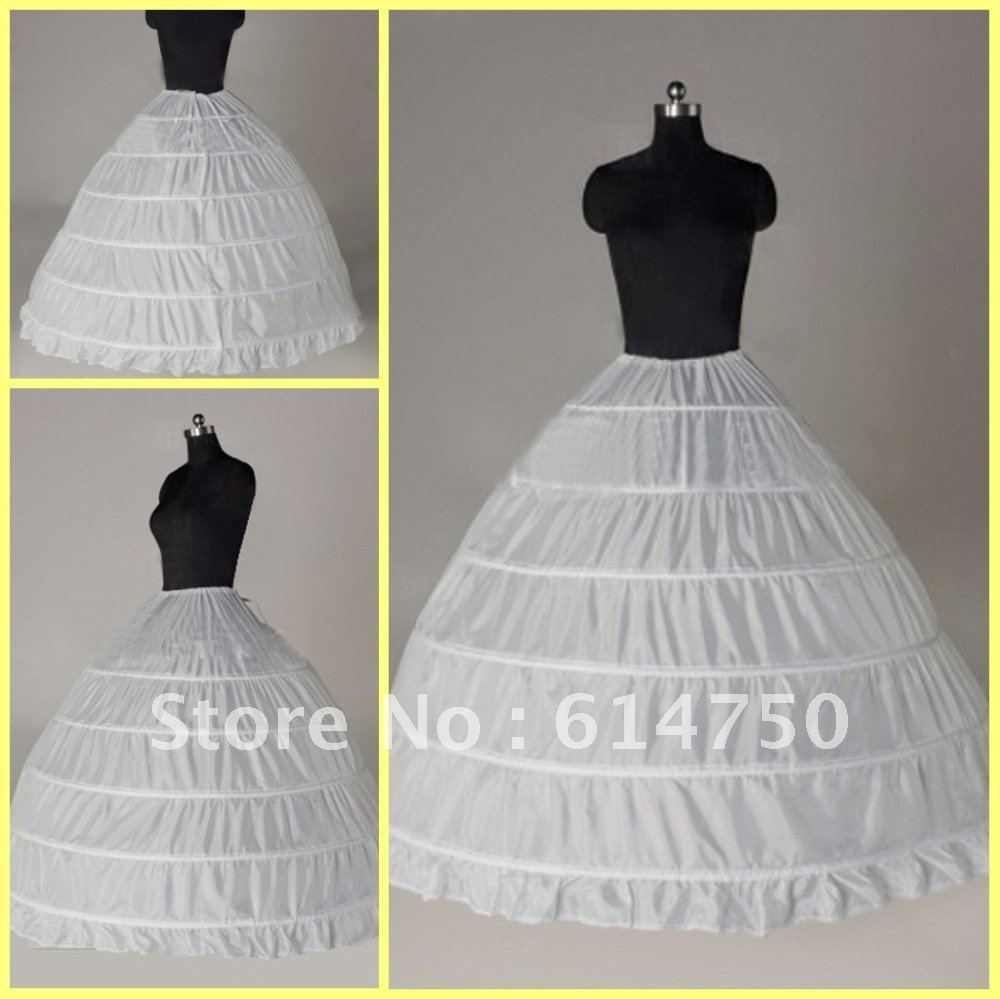 White  6 HOOP PETTICOAT crinoline SLIP Underskirt BRIDAL WEDDING dress Hot Sale!