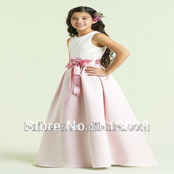 White And Pink A-Line Sweet Flower Girl Dresses