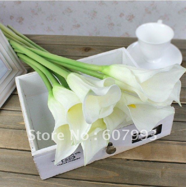 white and pink soft PU Calla wedding Bridal Bouquet ,artificial Bridesmaids bouquet , home decoration silk flowers 20pcs/lot
